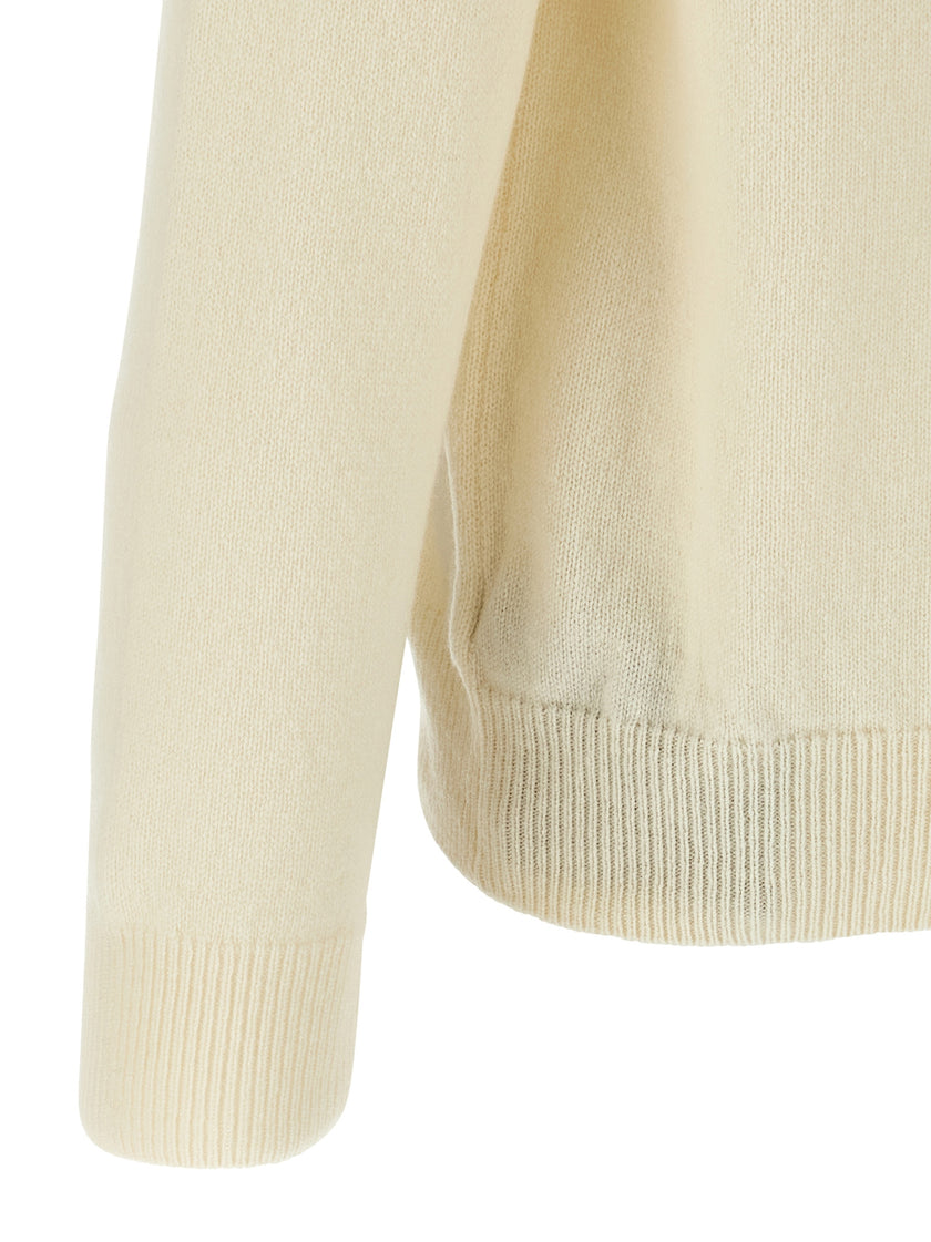 ZANONE Weiße Strickjacke aus reiner Schurwolle
