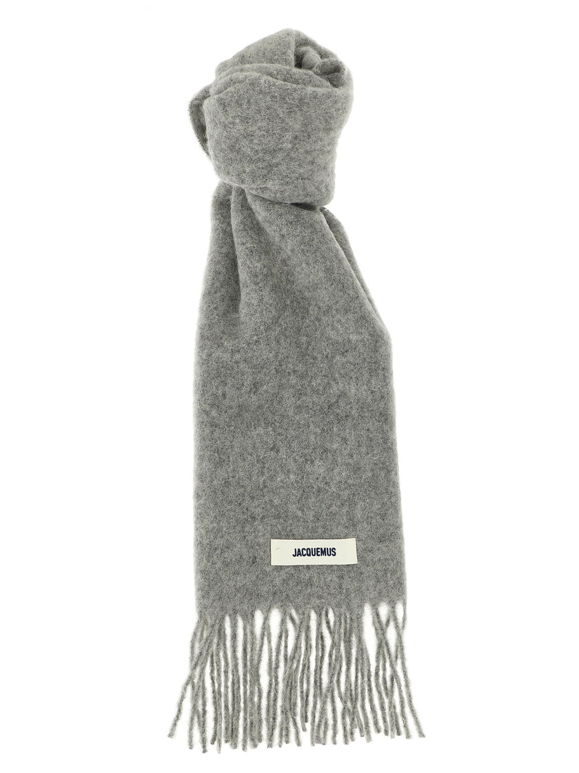 Jacquemus Grauer Alpaka-Leder-Schal