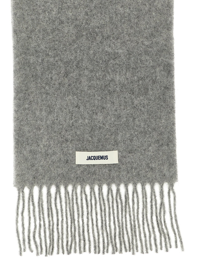 Jacquemus Grauer Alpaka-Leder-Schal