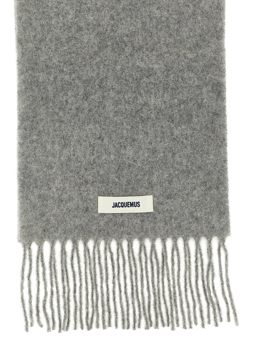Jacquemus Grauer Alpaka-Leder-Schal