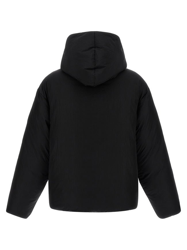 Jacquemus Schwarze Polyamid-Jacke in voller Länge