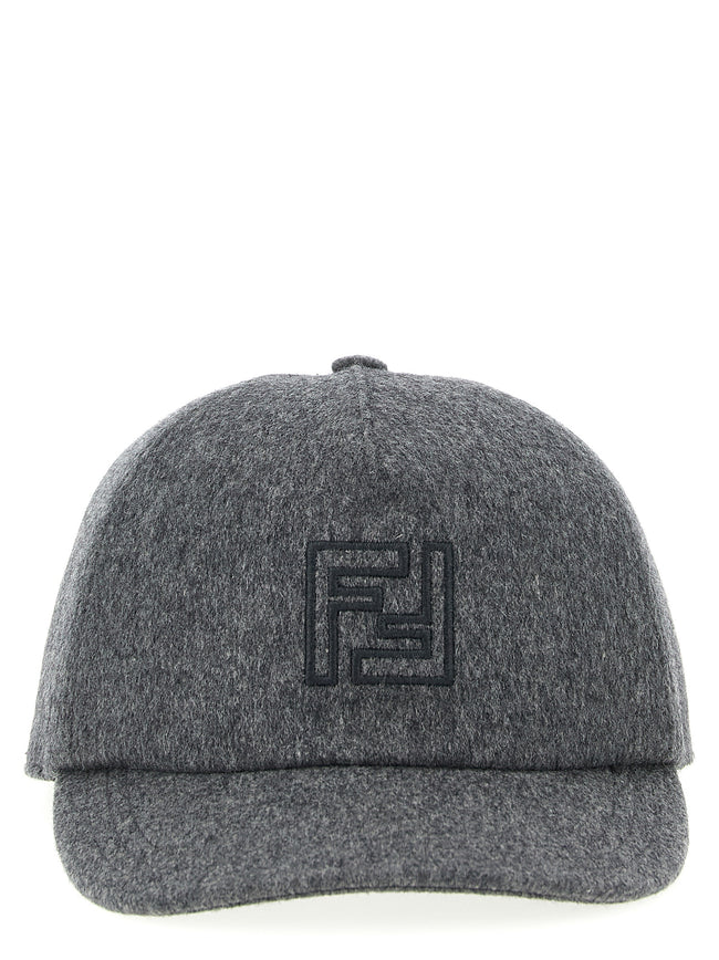 Fendi Graue Wollmütze (Baseball Cap)