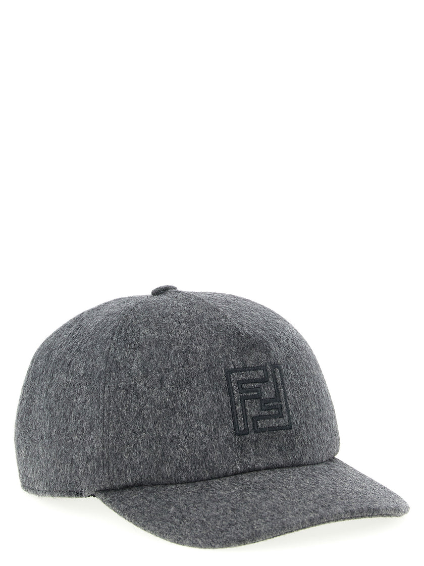 Fendi Graue Wollmütze (Baseball Cap)