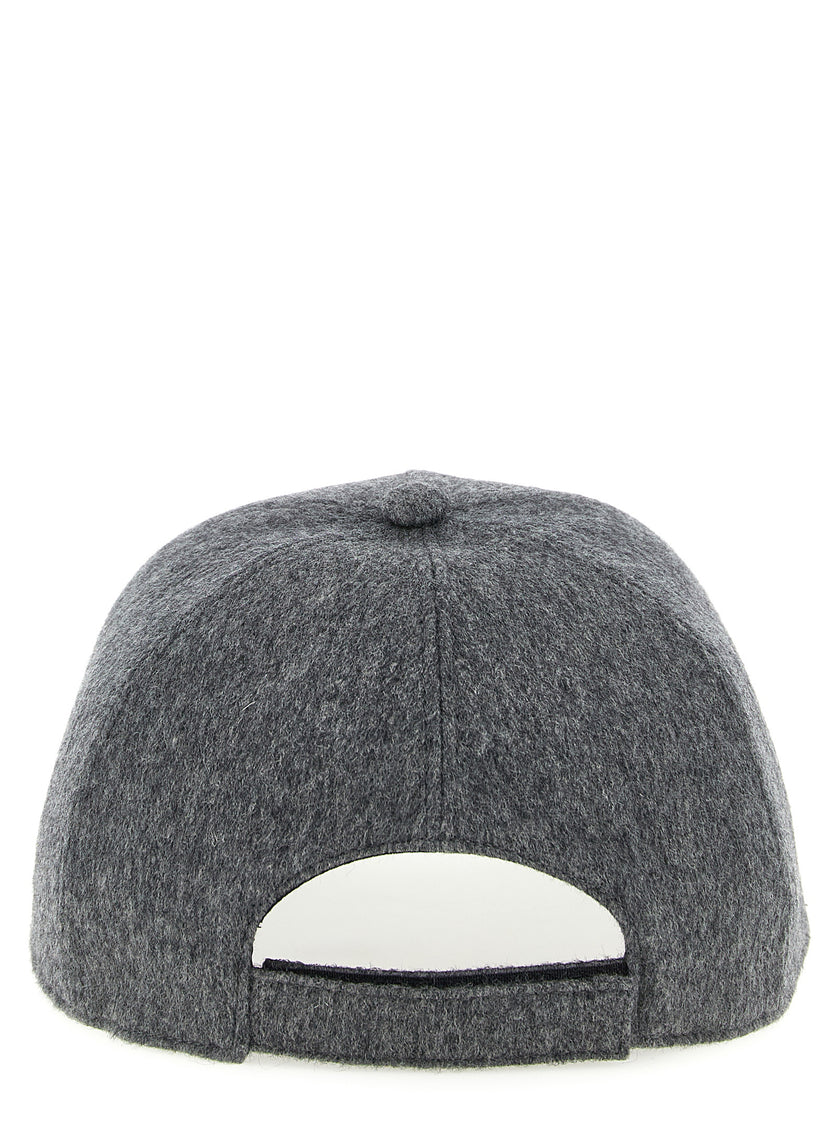Fendi Graue Wollmütze (Baseball Cap)