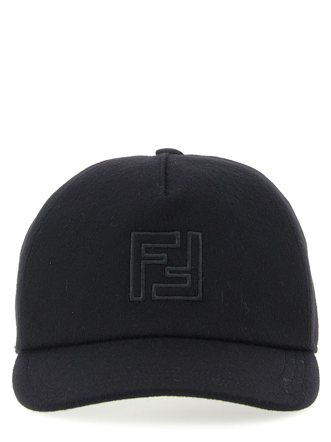 Fendi Schwarze Wollkappe (Baseball Cap)