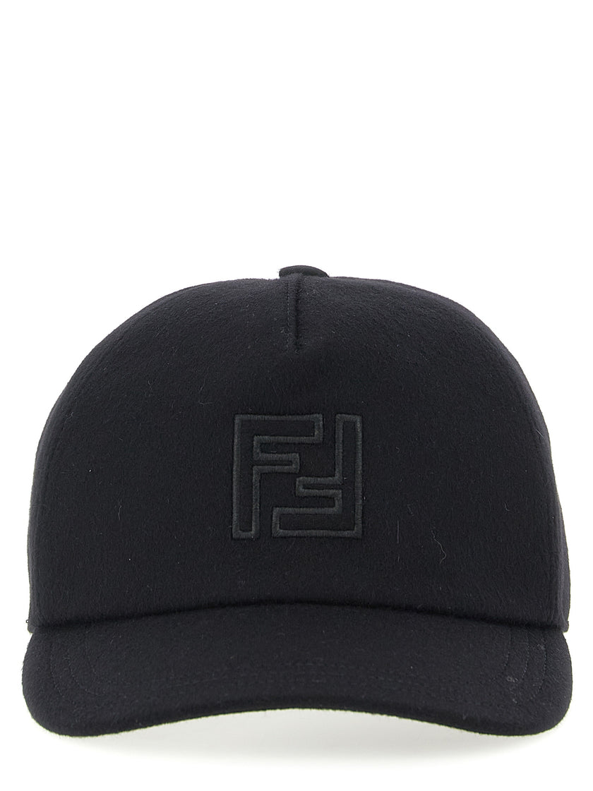 Fendi Schwarze Wollkappe (Baseball Cap)