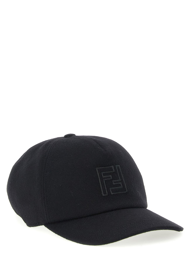 Fendi Schwarze Wollkappe (Baseball Cap)
