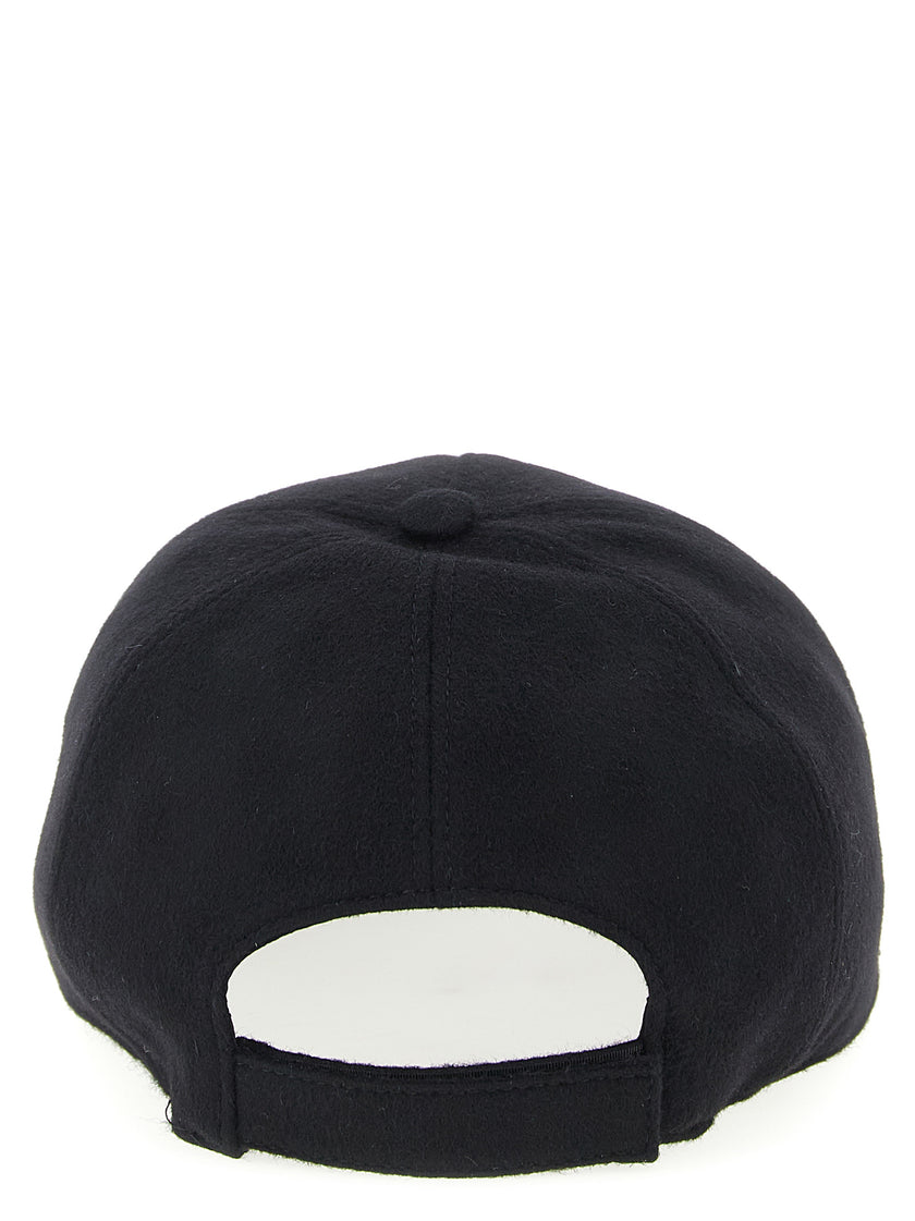 Fendi Schwarze Wollkappe (Baseball Cap)