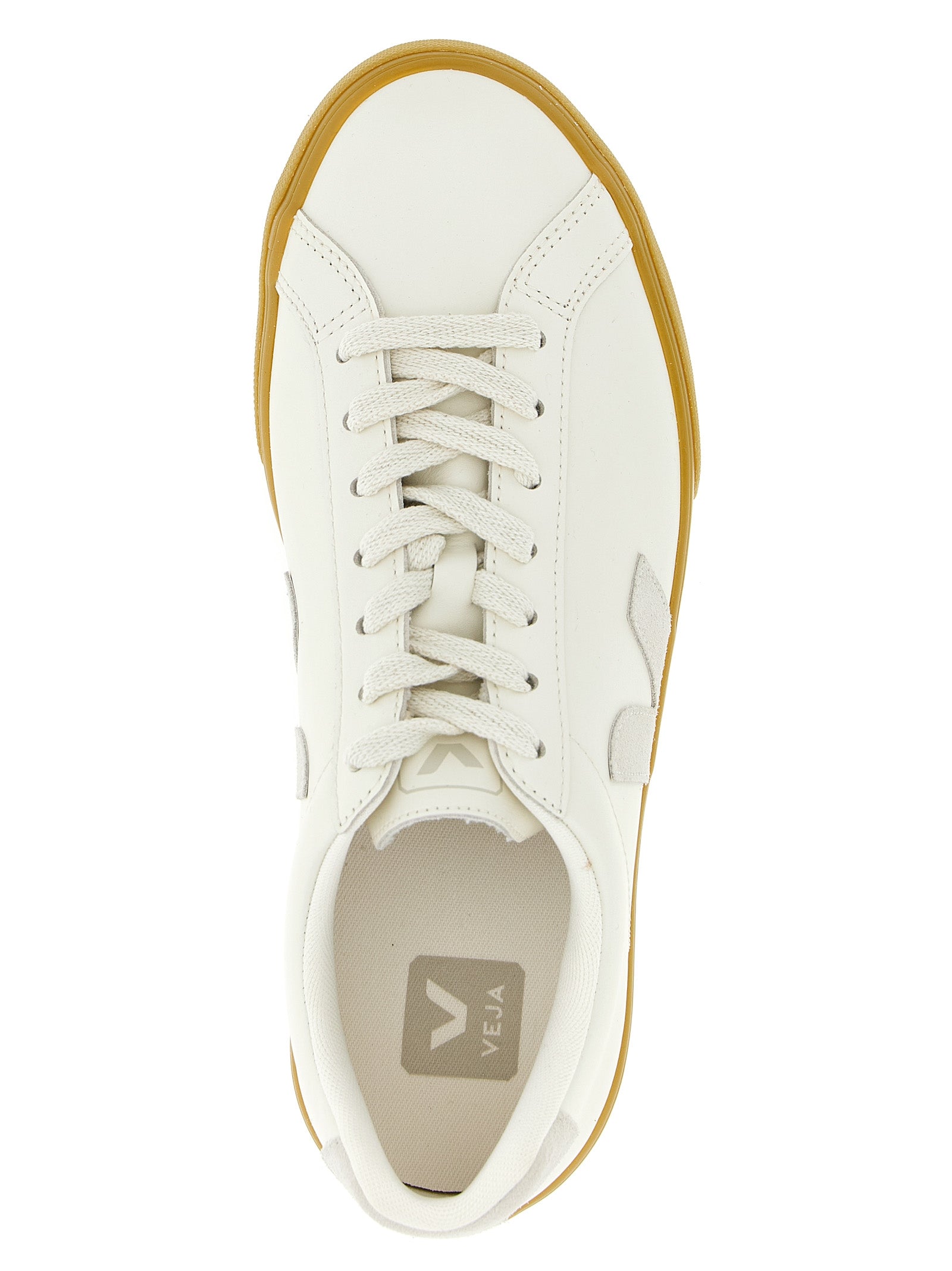 Veja Beige Kalbsleder Low-Top-Sneaker