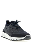Brunello Cucinelli Blaue Baumwoll-Sneaker im Athletic-Stil