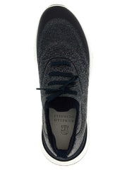 Brunello Cucinelli blaue Baumwoll-Sneaker im Athletic-Stil mit tech Baumwollstrick und eleganter TPU-Sohle