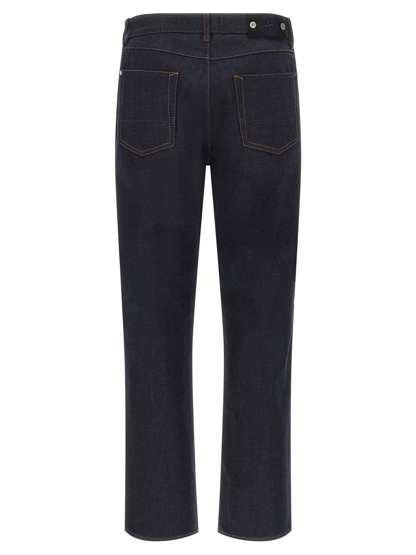 Stone Island Blaue Jeans aus Baumwolle im geraden Schnitt