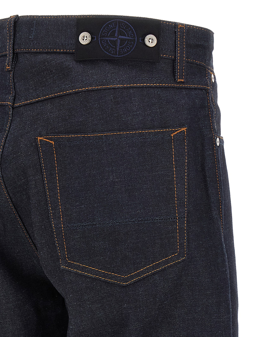 Stone Island Blaue Jeans aus Baumwolle im geraden Schnitt