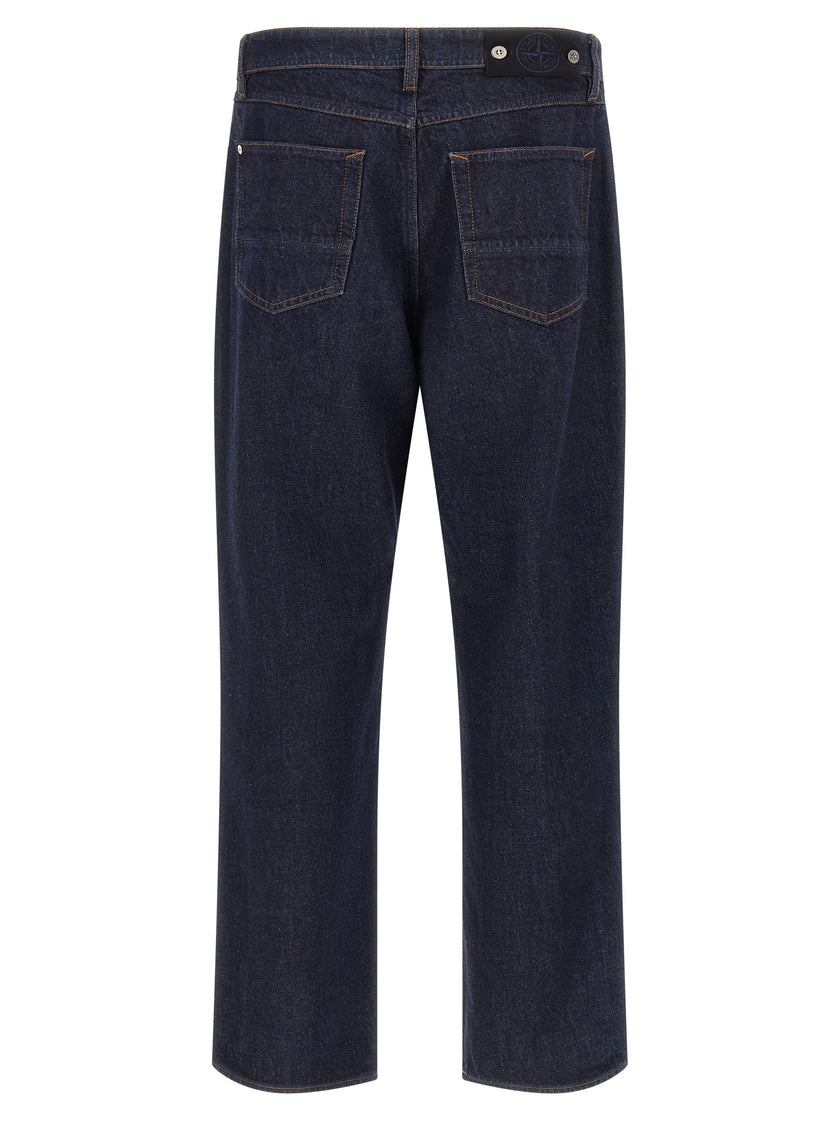 Stone Island Blaue Jeans aus Baumwolle im geraden Schnitt
