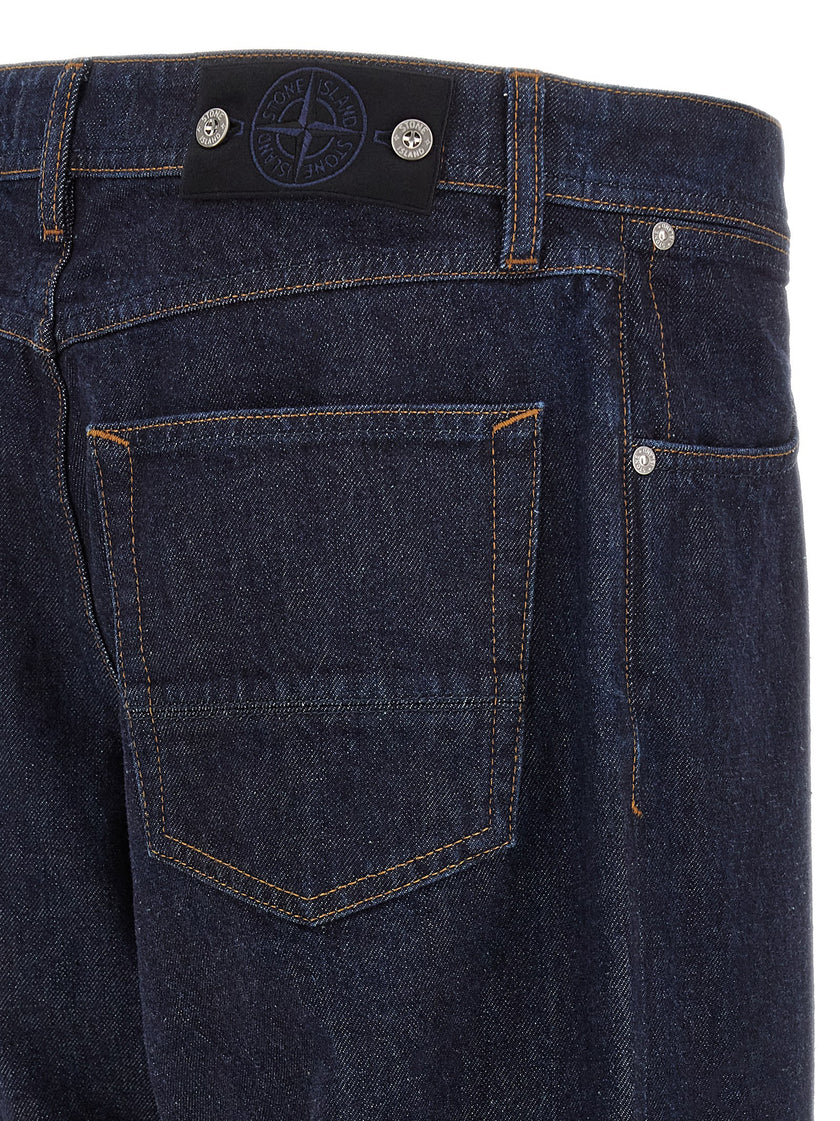 Stone Island Blaue Jeans aus Baumwolle im geraden Schnitt