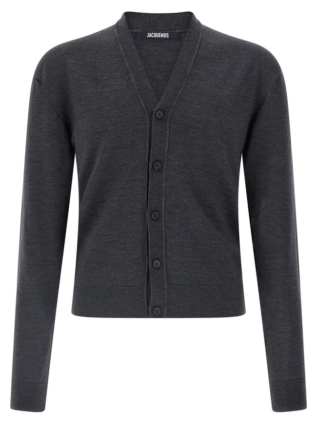 Jacquemus Grauer Cardigan aus Merinowolle