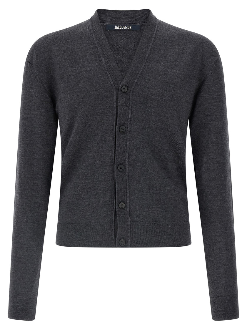 Jacquemus Grauer Cardigan aus Merinowolle