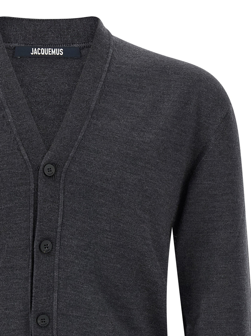 Jacquemus Grauer Cardigan aus Merinowolle