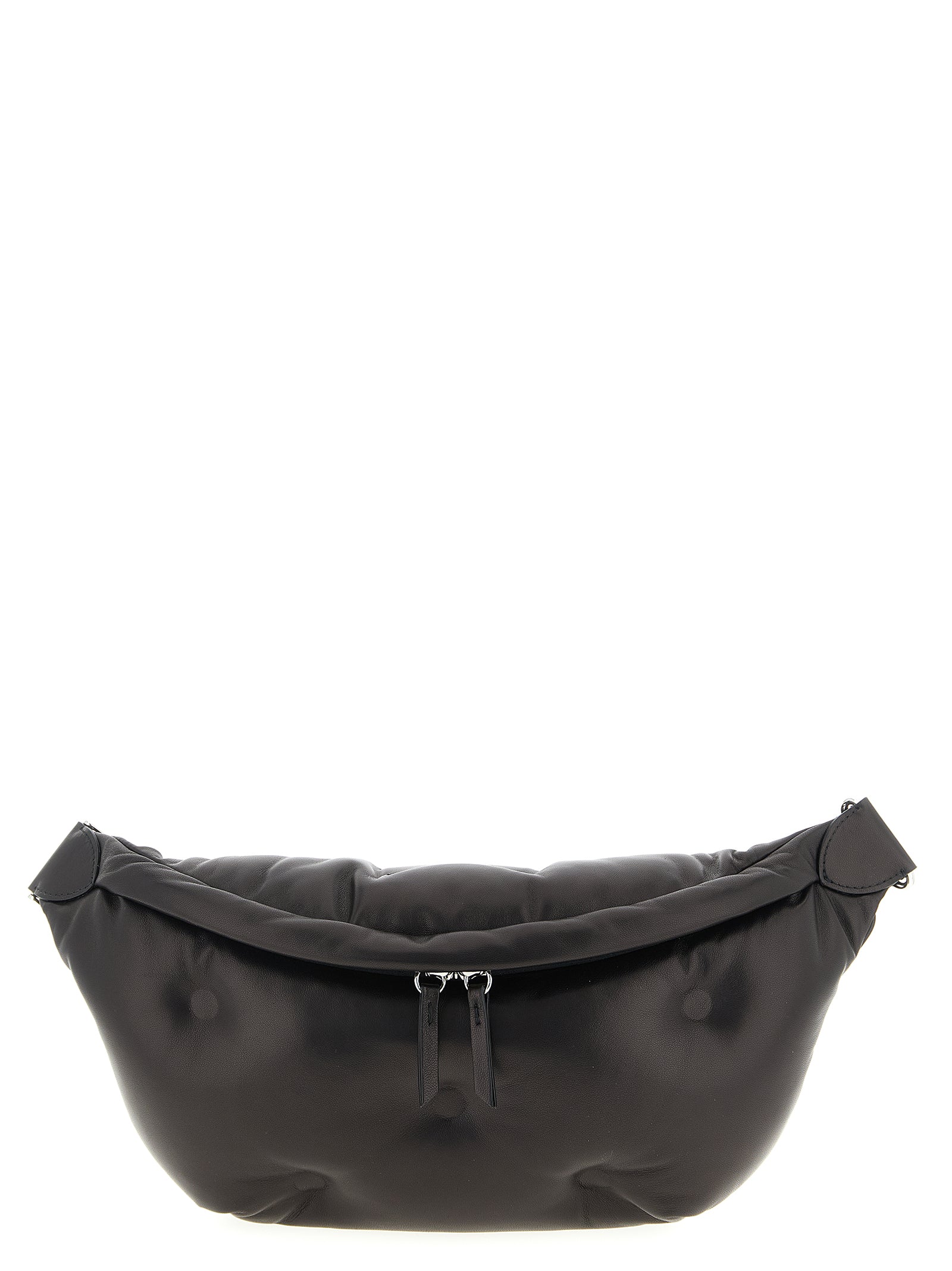 Maison Margiela Schwarze Lammleder Umhängetasche