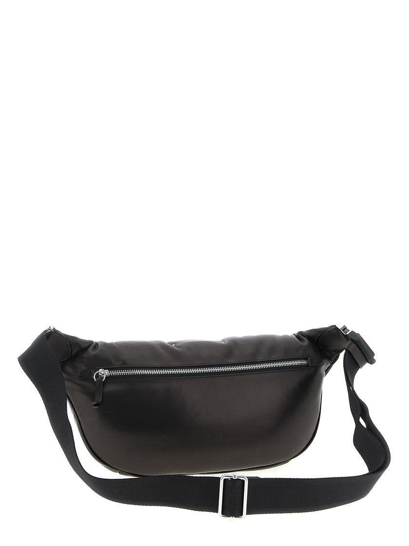 Maison Margiela Schwarze Lammleder Umhängetasche
