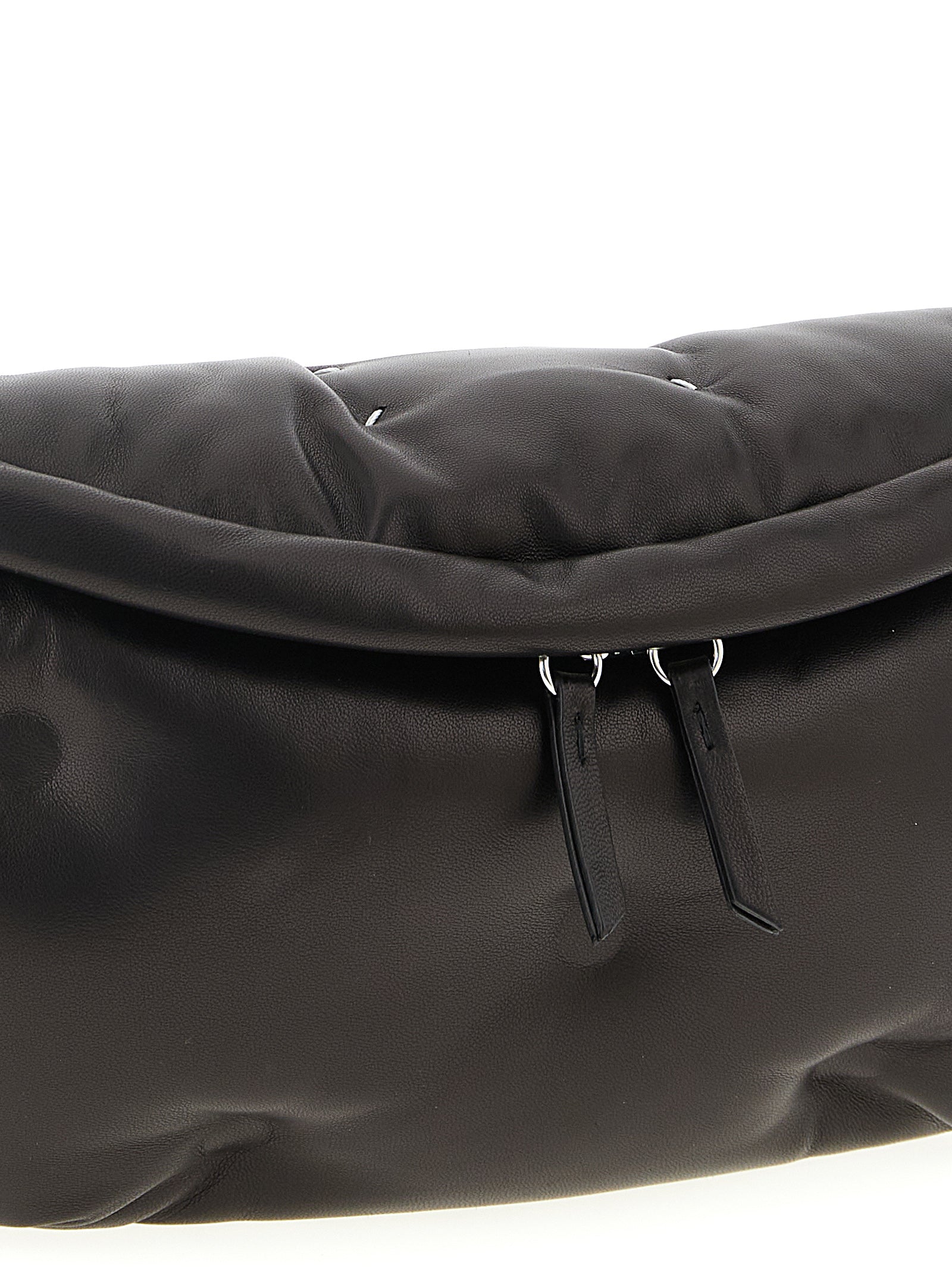 Maison Margiela Schwarze Lammleder Umhängetasche