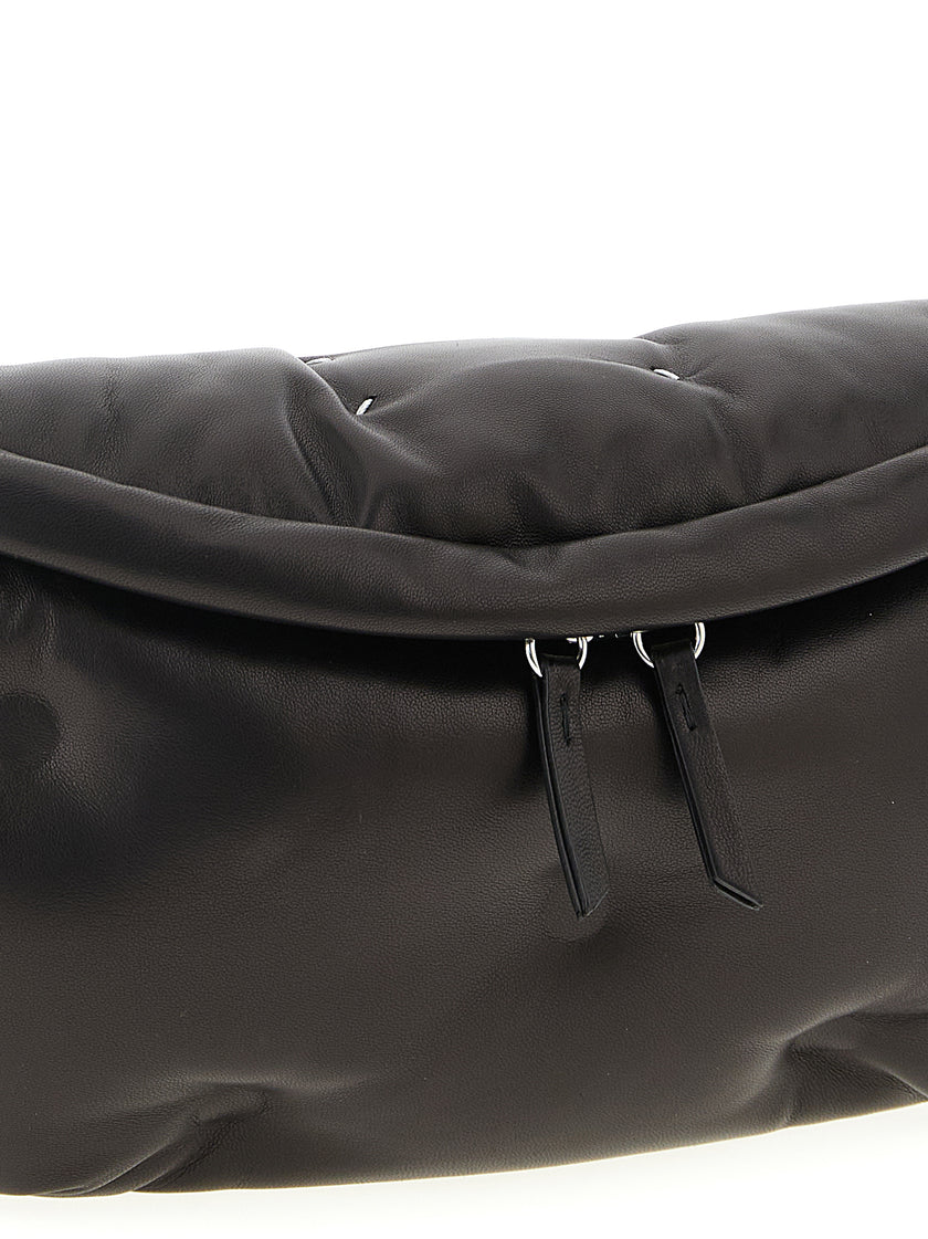 Maison Margiela Schwarze Lammleder Umhängetasche