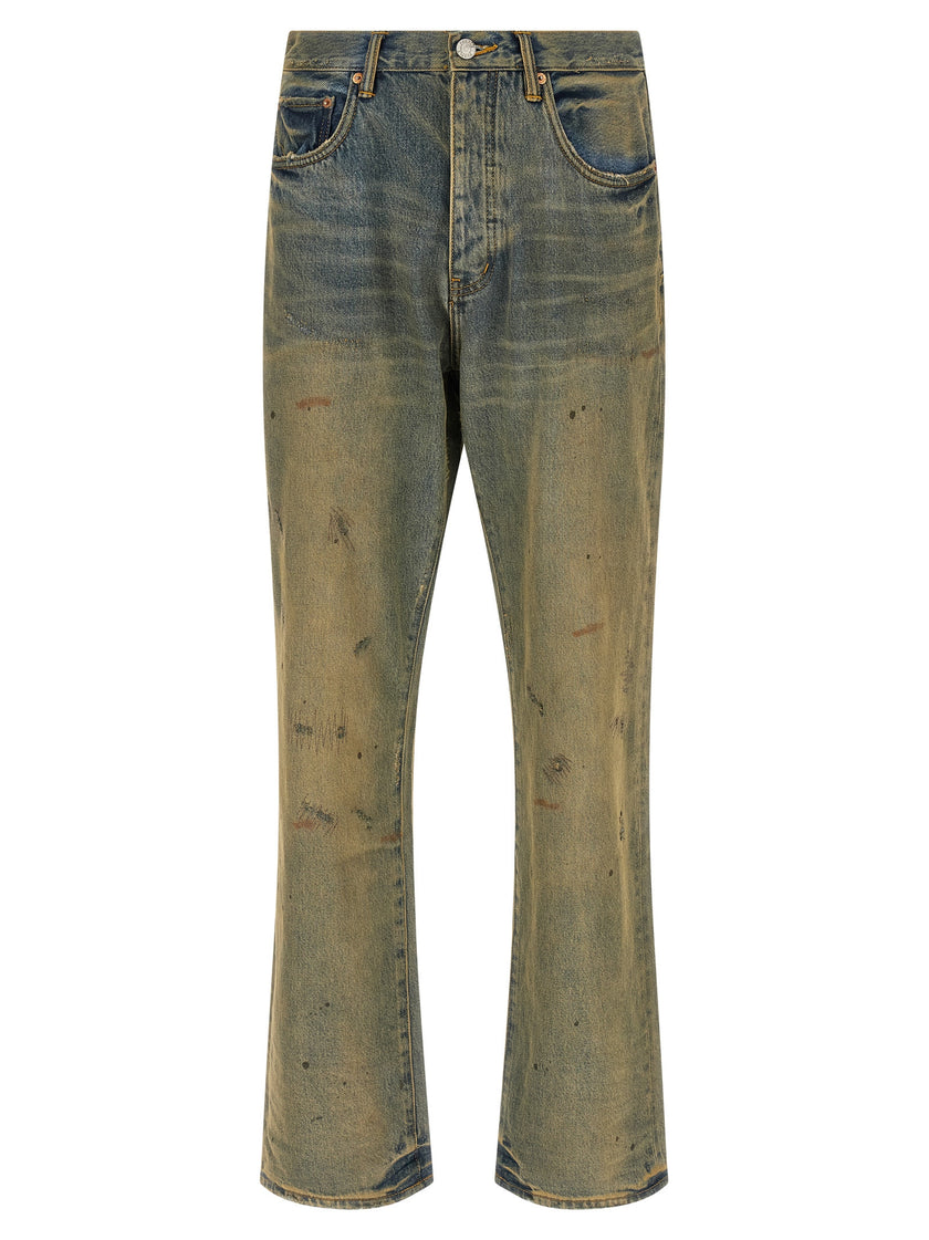 PURPLE Zweifarbige Baumwoll-Jeans im geraden Schnitt