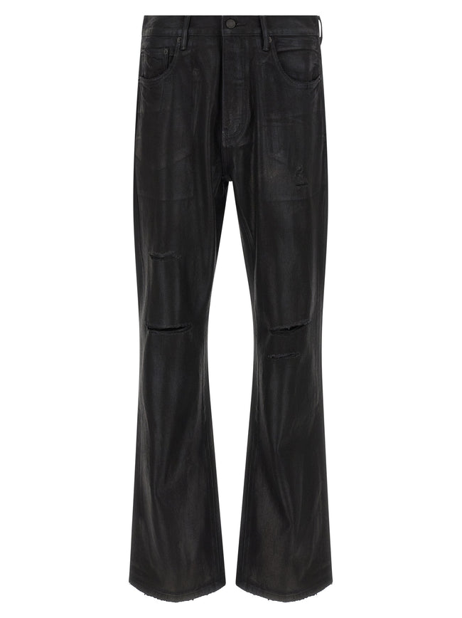 PURPLE Schwarze Baumwoll-Schlagjeans