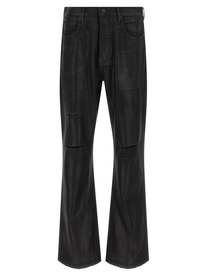 PURPLE Schwarze Baumwoll-Schlagjeans