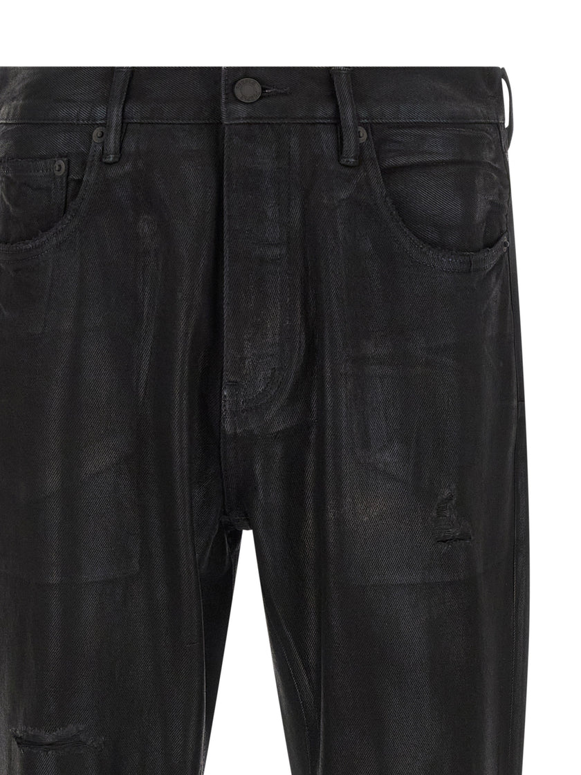 PURPLE Schwarze Baumwoll-Schlagjeans