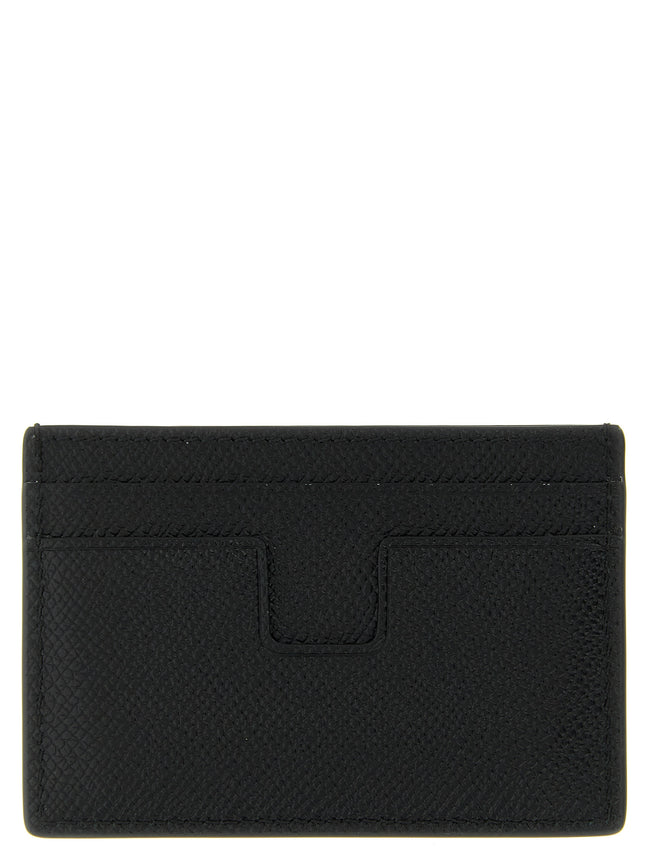 Tom Ford Schwarzer Kalbsleder-Kartenetui