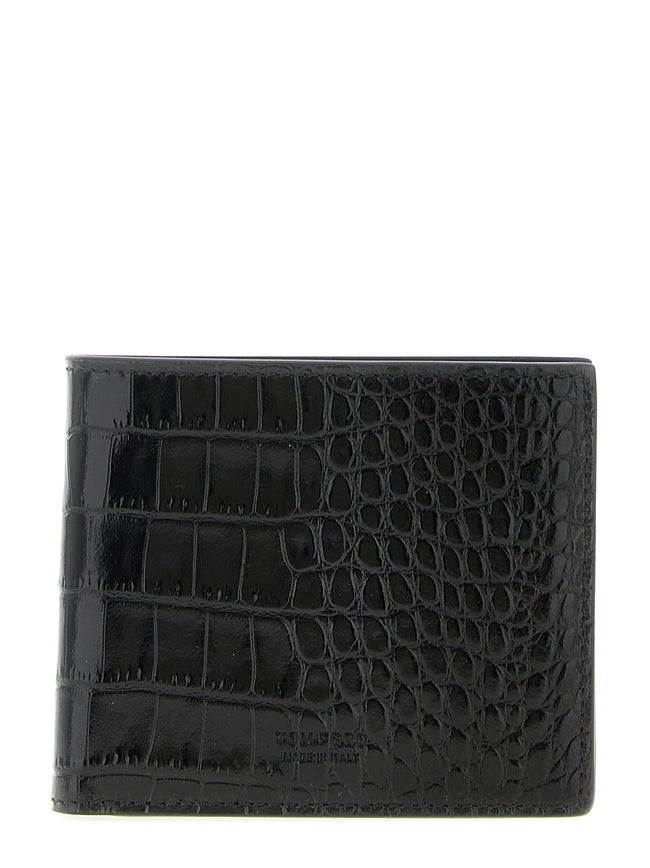 Tom Ford Schwarzes Kalbsleder Portemonnaie