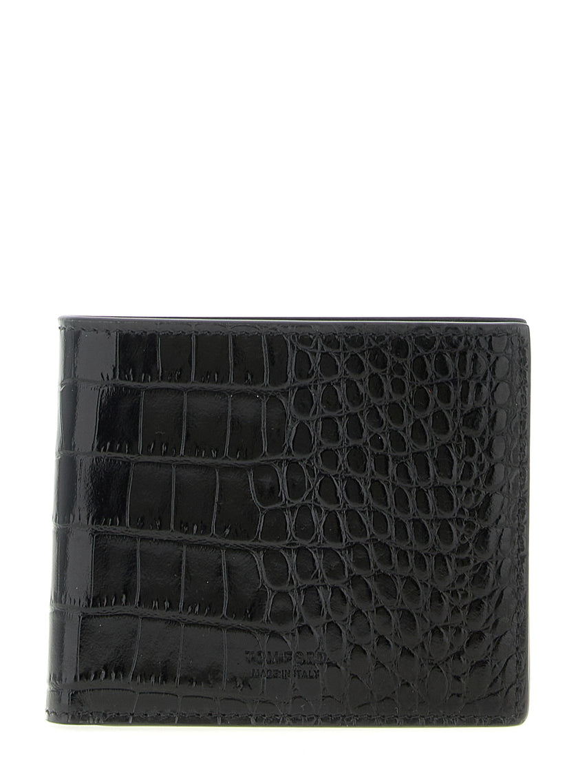 Tom Ford Schwarzes Kalbsleder Portemonnaie