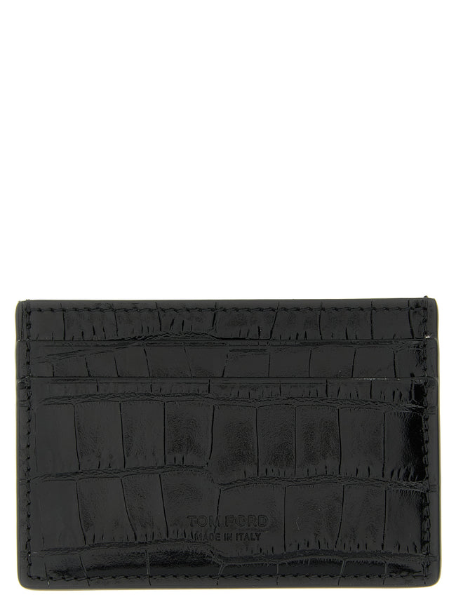 Tom Ford Schwarzer Kalbsleder-Kartenetui