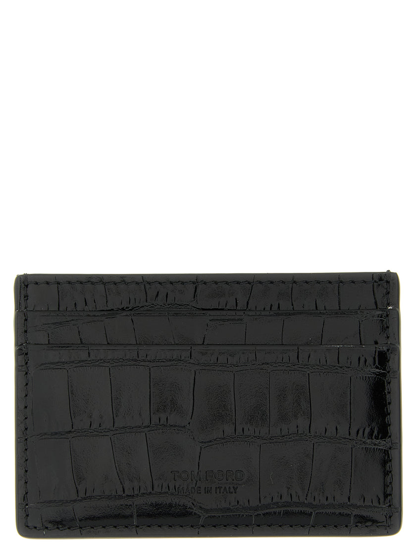 Tom Ford Schwarzer Kalbsleder-Kartenetui