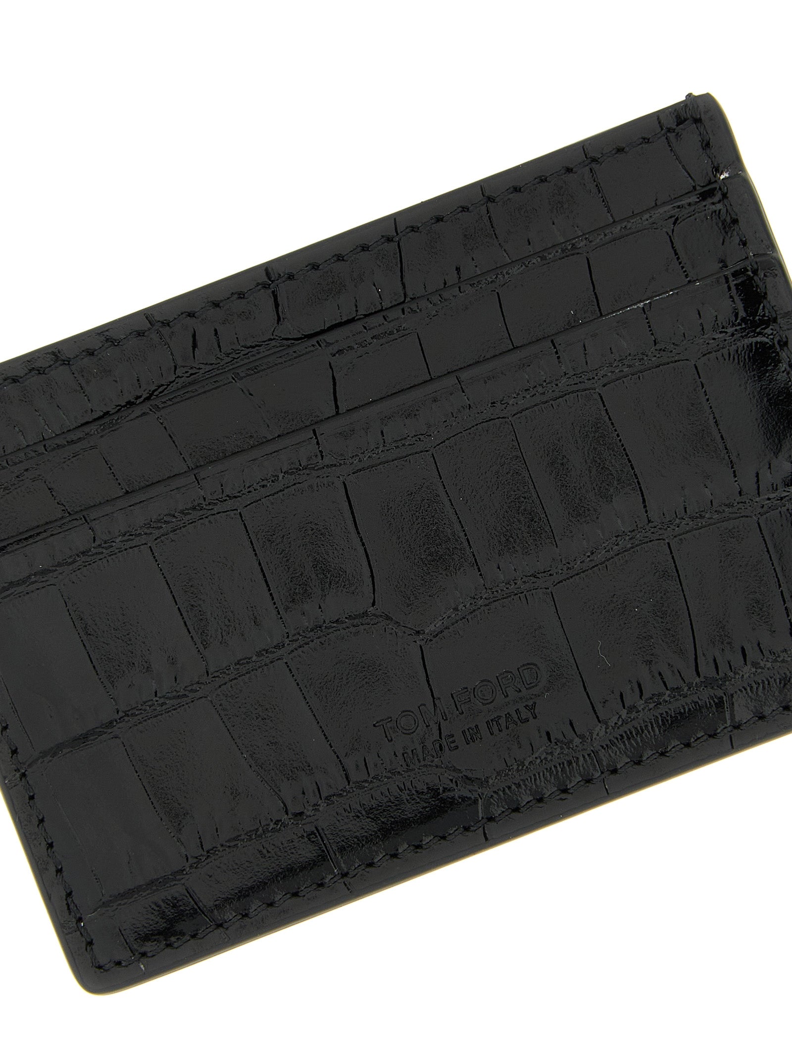 Tom Ford Schwarzer Kalbsleder-Kartenetui