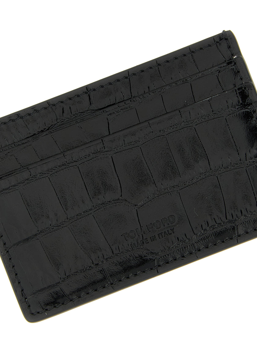 Tom Ford Schwarzer Kalbsleder-Kartenetui