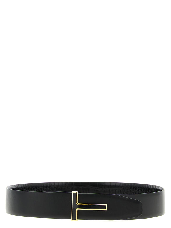 Tom Ford Schwarzer Kalbsleder Gürtel Regular