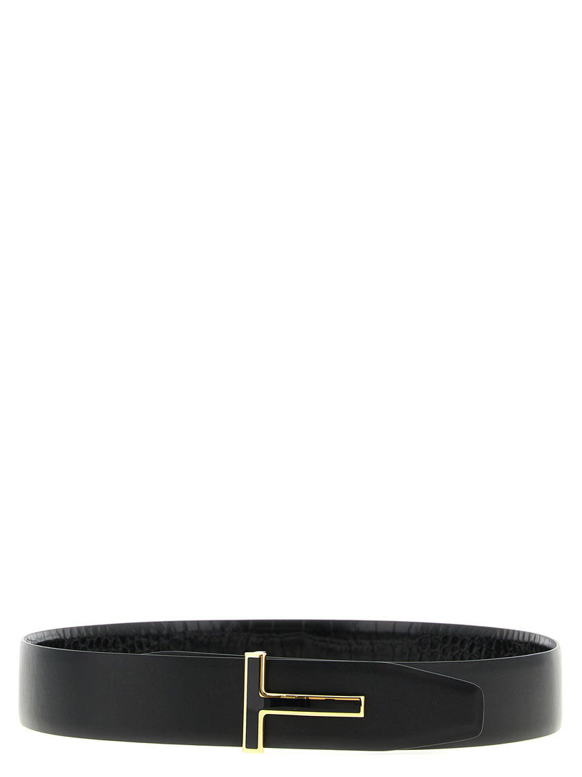 Tom Ford Schwarzer Kalbsleder Gürtel Regular