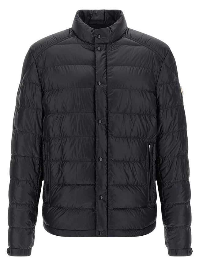 Moncler Blaue Polyamid-Jacke in voller Länge