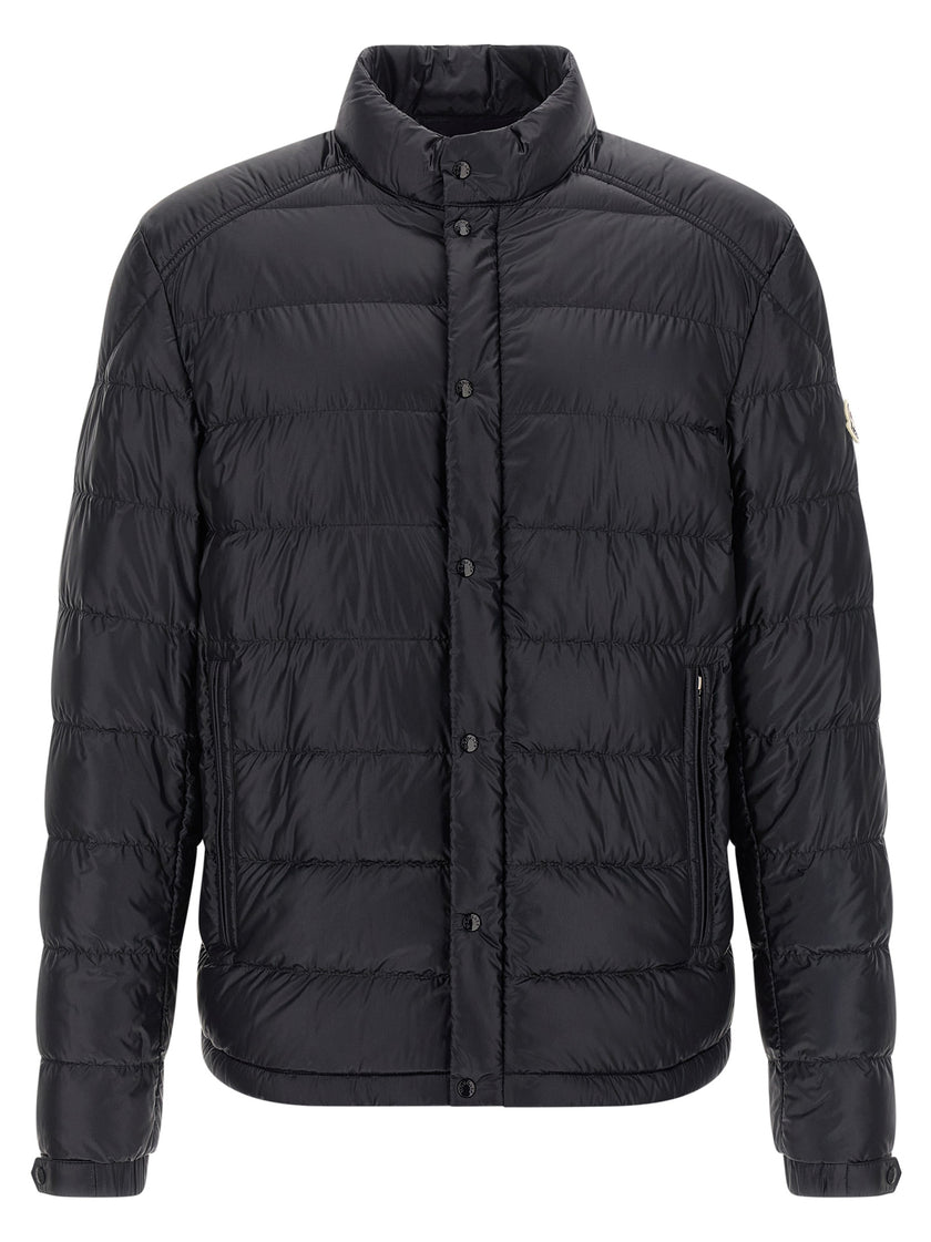 Moncler Blaue Polyamid-Jacke in voller Länge