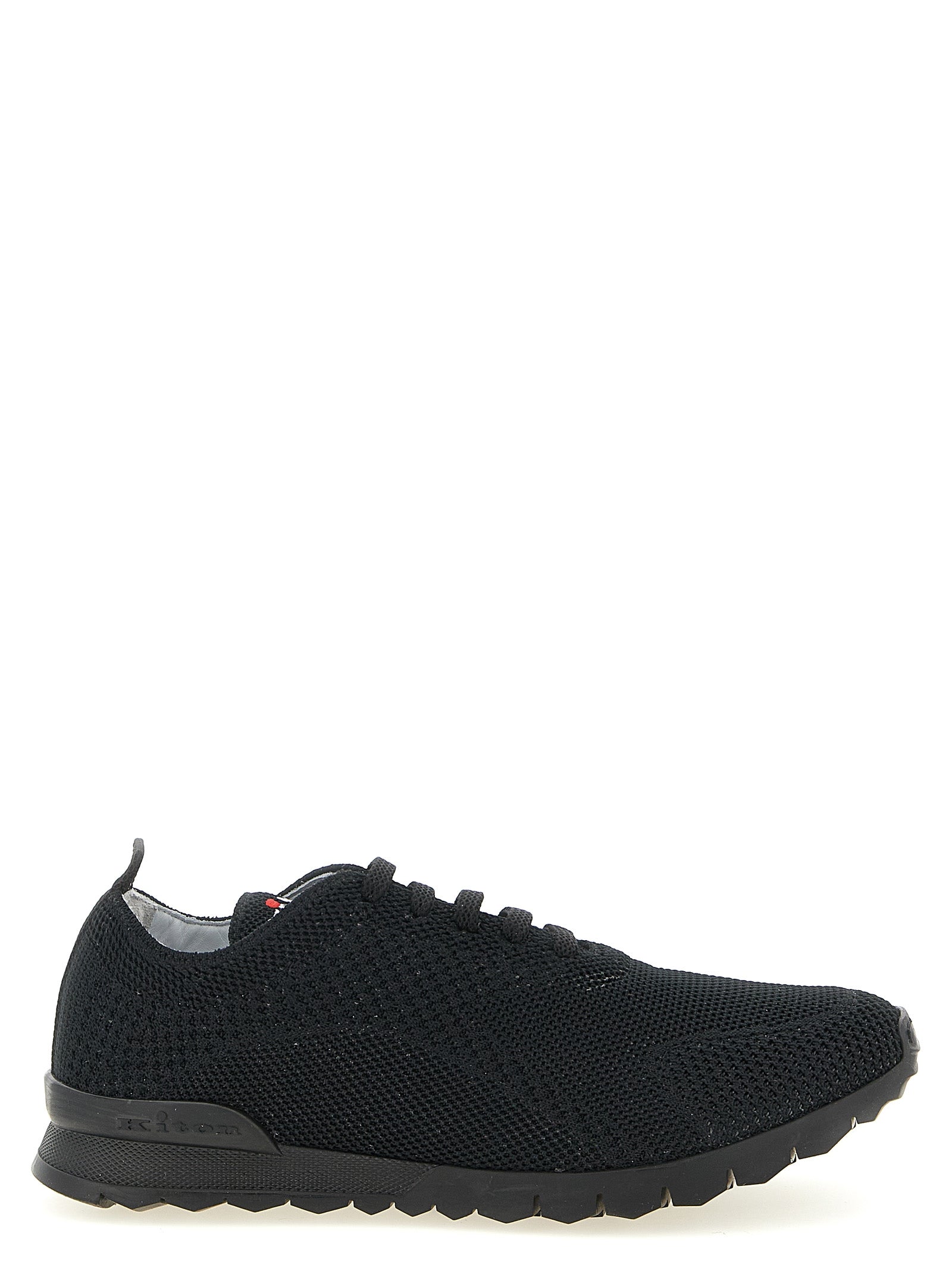 Kiton Schwarze Low-Top-Sneaker aus Baumwolle