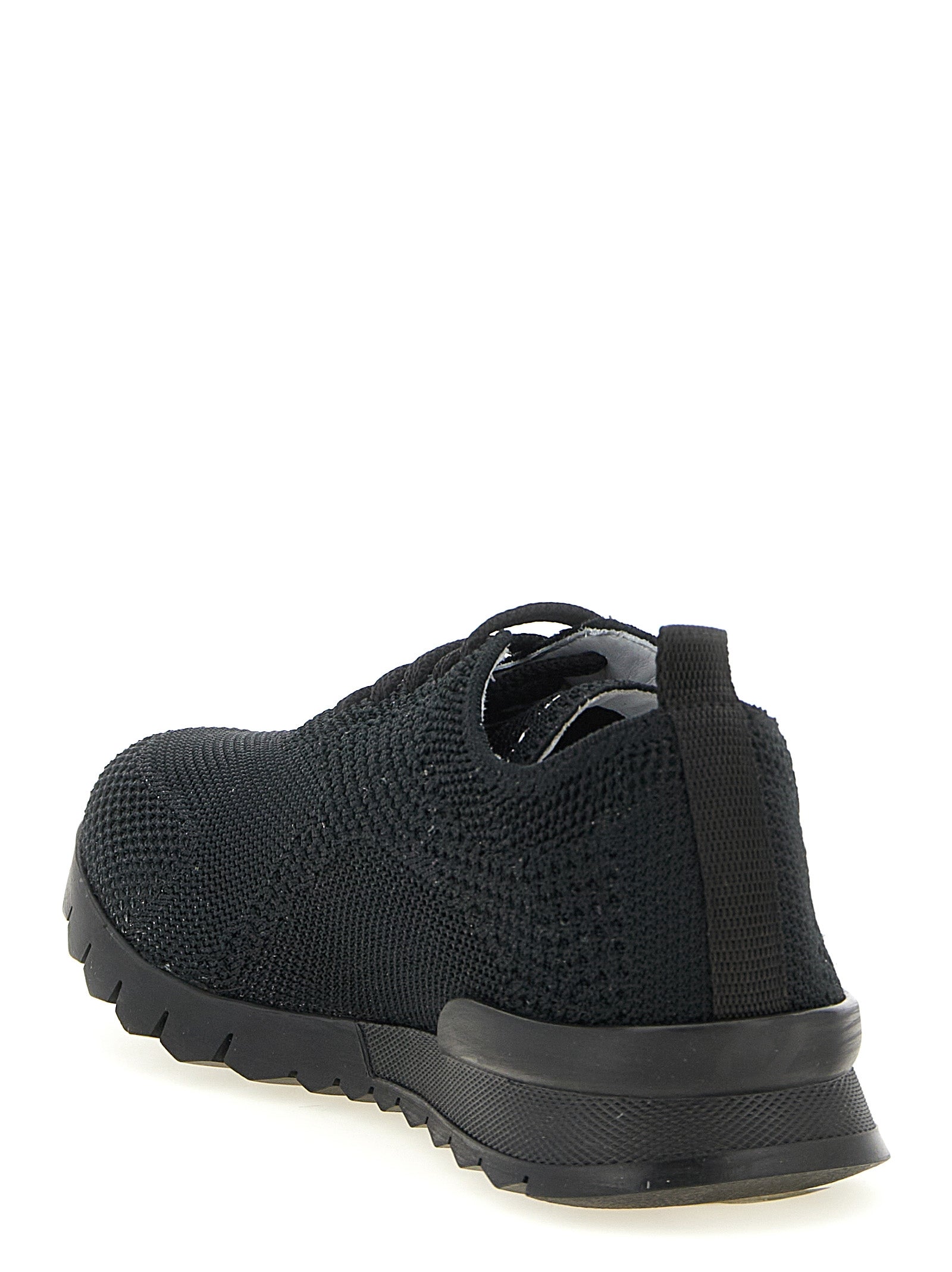 Kiton Schwarze Low-Top-Sneaker aus Baumwolle