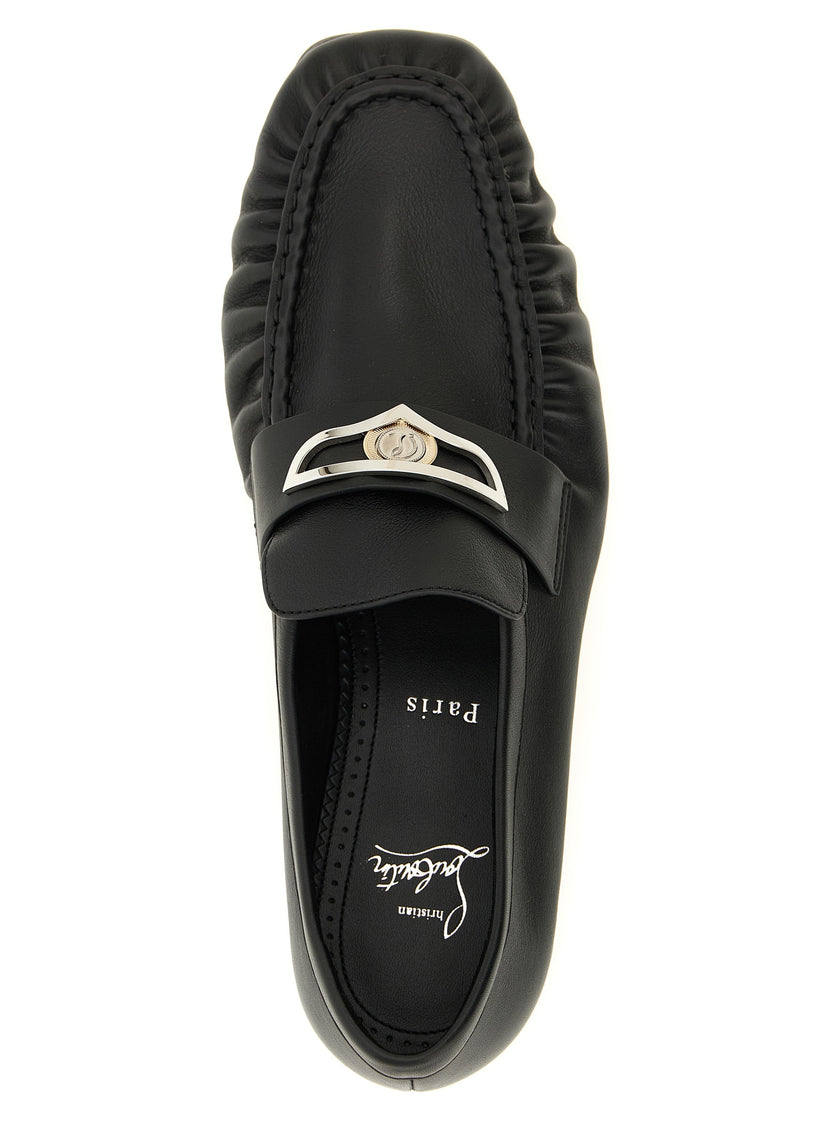 Christian Louboutin Schwarze Loafer aus Kalbsleder zum Hineinschlüpfen