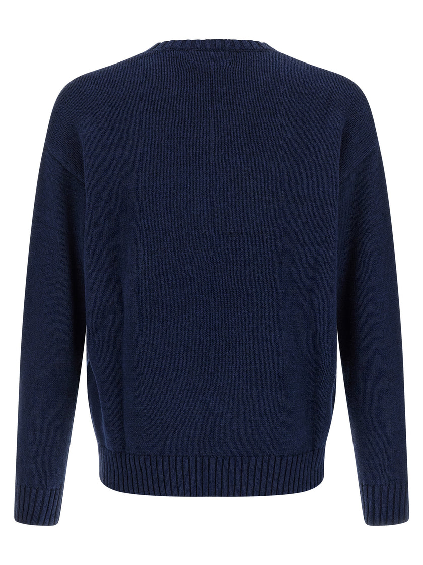 Polo Ralph Lauren Blauer Leinenstrickjacke