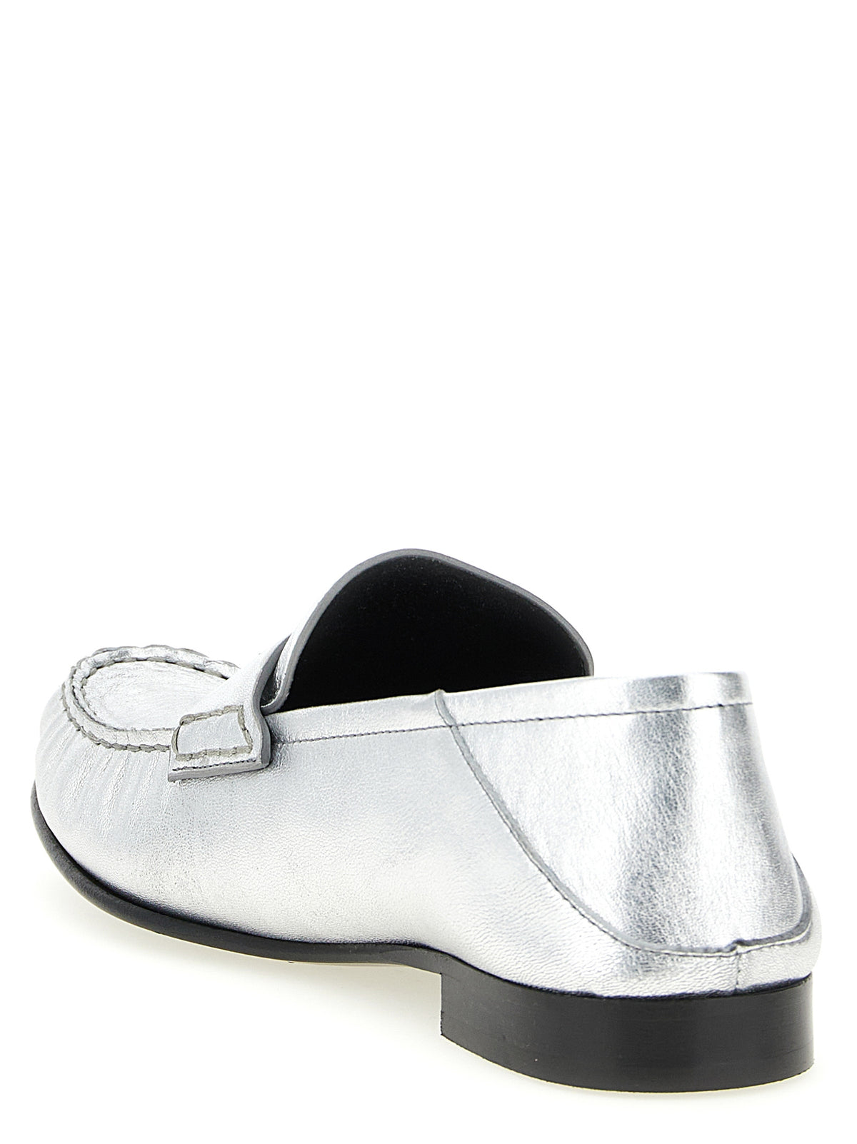 Versace Loafers in silver lambskin