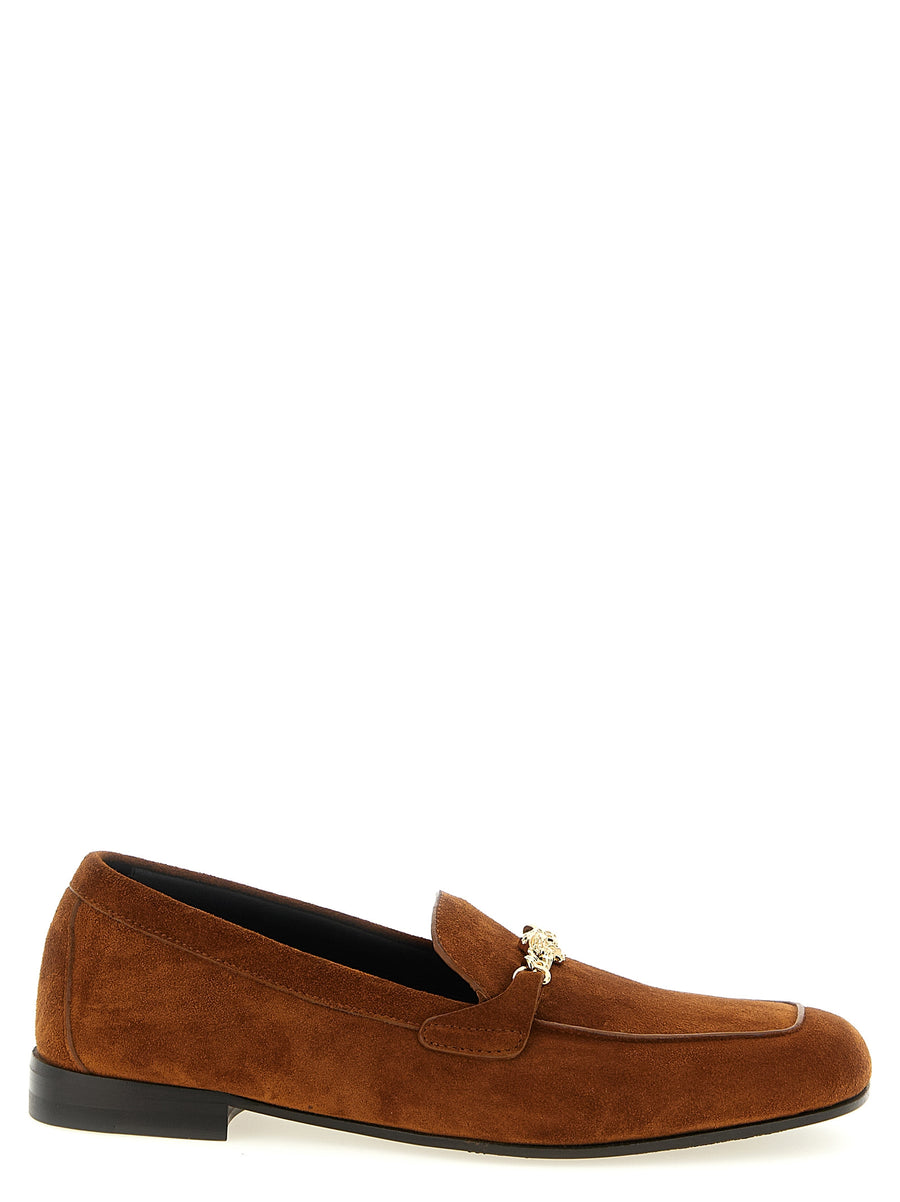 Versace Brown Calf Leather Loafers