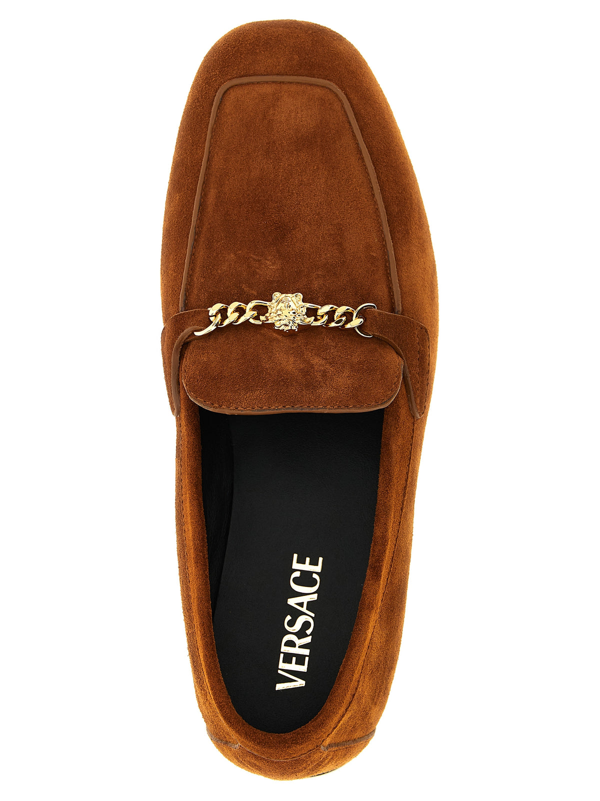 Versace Brown Calf Leather Loafers
