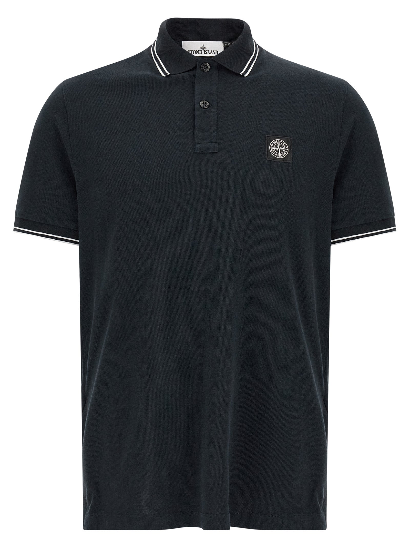 Stone Island Blaues Baumwoll-Polohemd