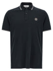 Stone Island Blaues Baumwoll-Polohemd